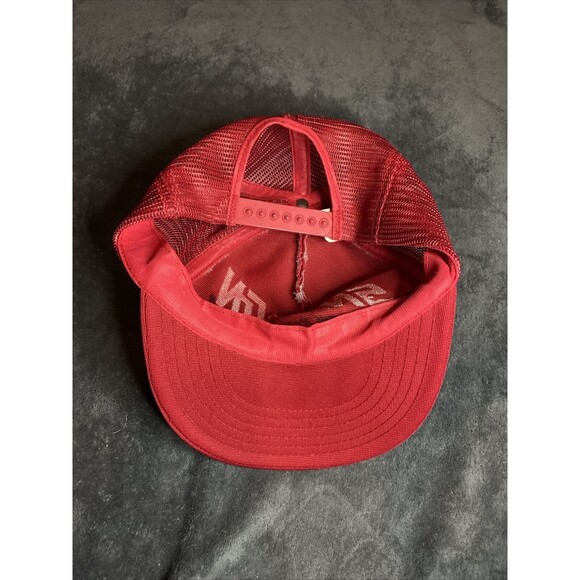 Vintage 80s 1988 Snap On Tools Hat Snap Back Red Trucker Cap Adjustable Flimsy - Picture 6 of 7